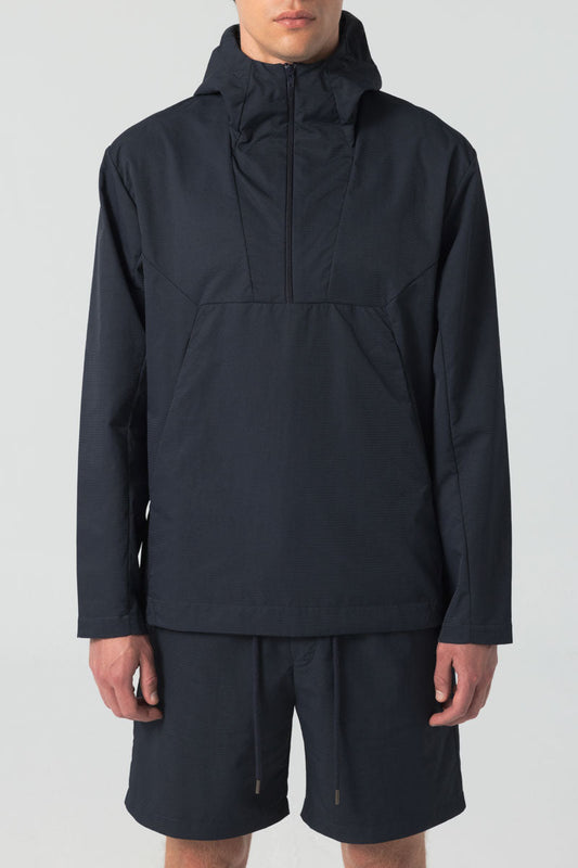 Coupe-vent en matière recyclée | bleu "technical hoodie water repellent - dark navy"