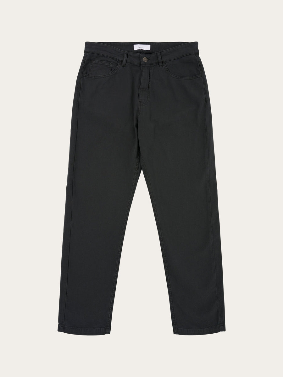 Pantalon fuselé noir en coton bio - tim canvas relaxed tappered pant black jet