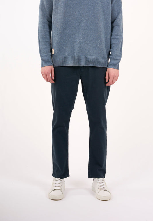 Pantalon droit jambe fuselé marine en twill - tim tapered twill pant total eclipse
