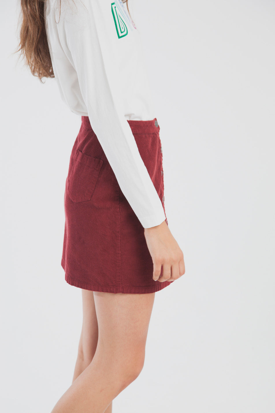Jupe courte bordeaux coton bio