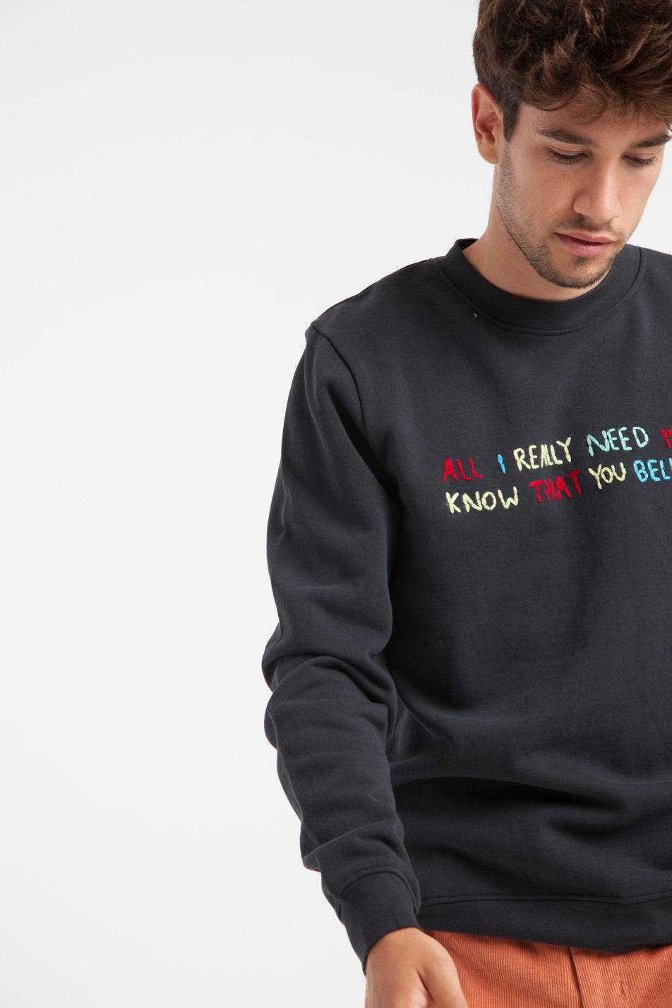 Sweatshirt en coton bio believe