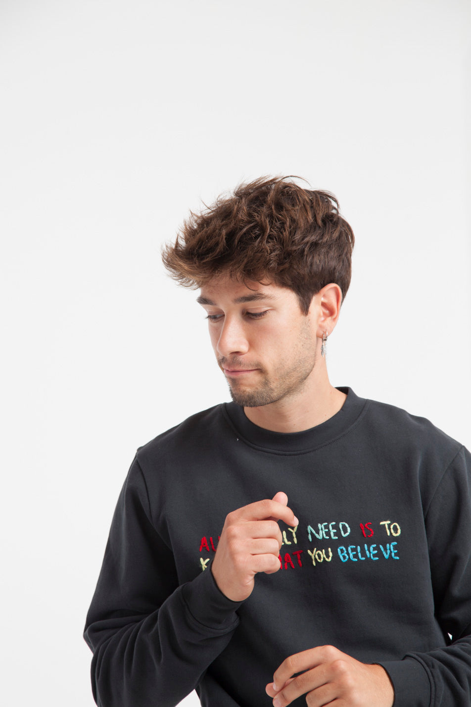 Sweatshirt en coton bio believe