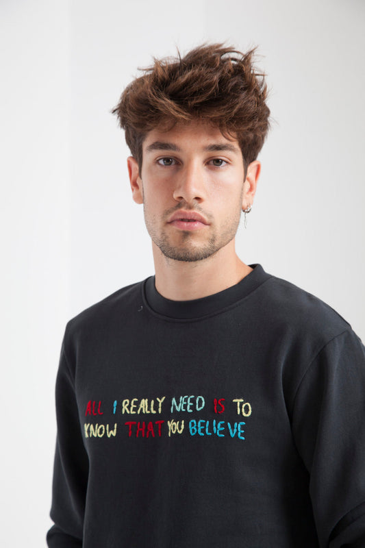 Sweatshirt en coton bio believe
