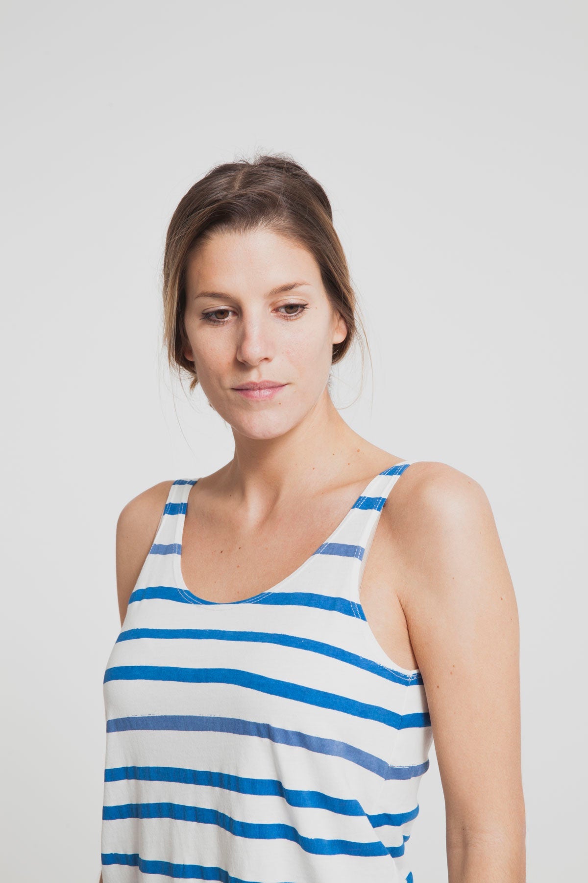 Top rayures bleues en coton bio