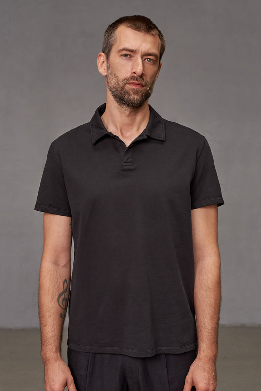 Polo en coton bio | black "todd eco black"