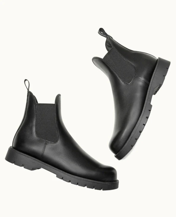 Bottes chelsea made in France en cuir certifié | noir "tonnant"