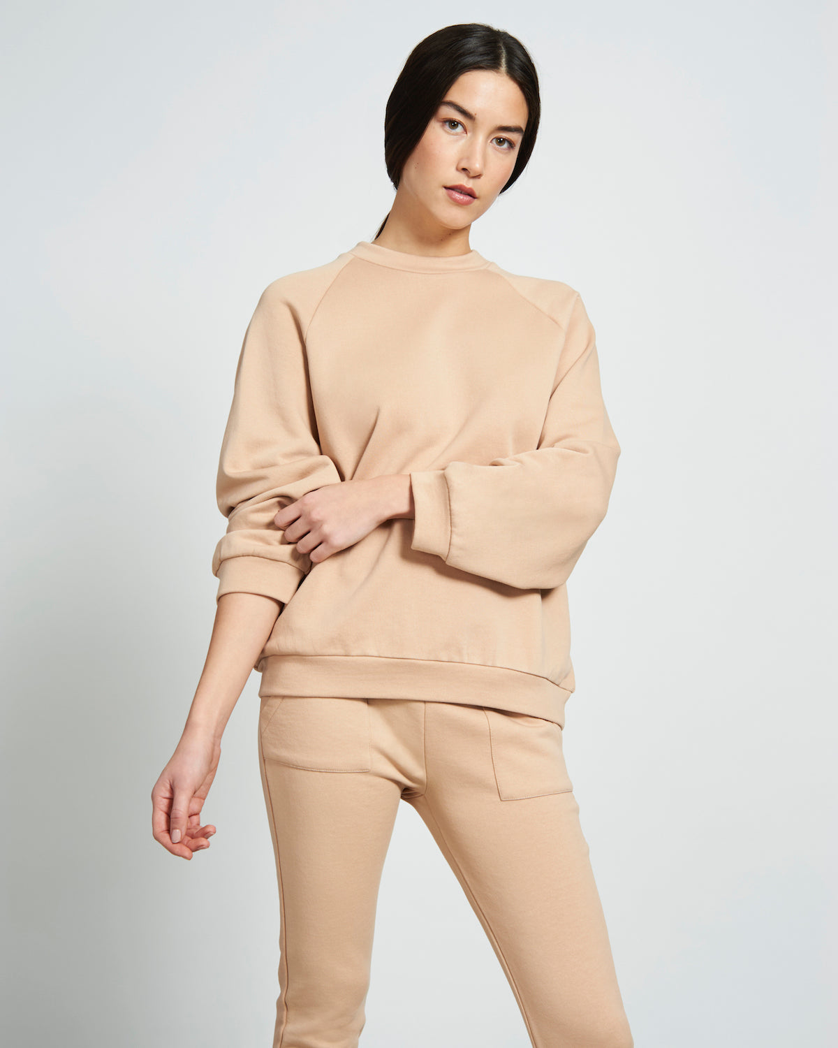 Sweat beige en coton bio - TOULON
