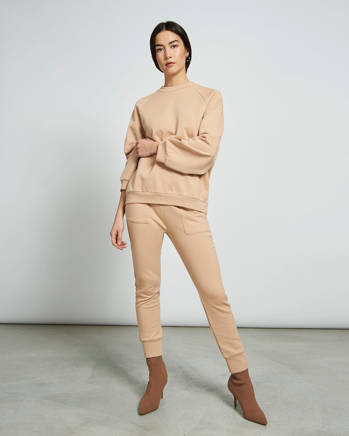 Sweat beige en coton bio - TOULON