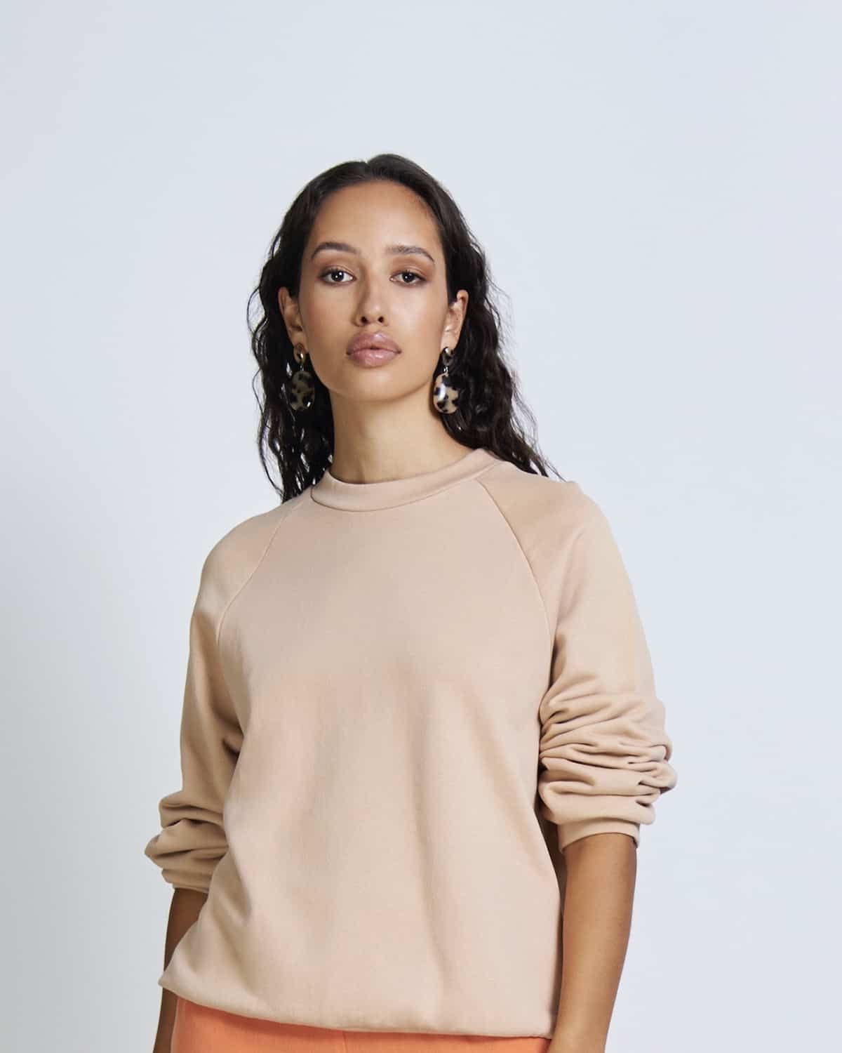 Sweat beige en coton bio - TOULON