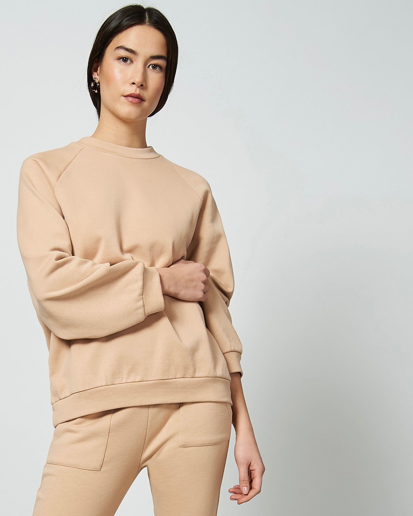 Sweat beige en coton bio - TOULON