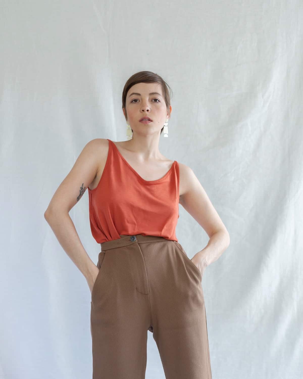 Top terracotta en tencel - triangle