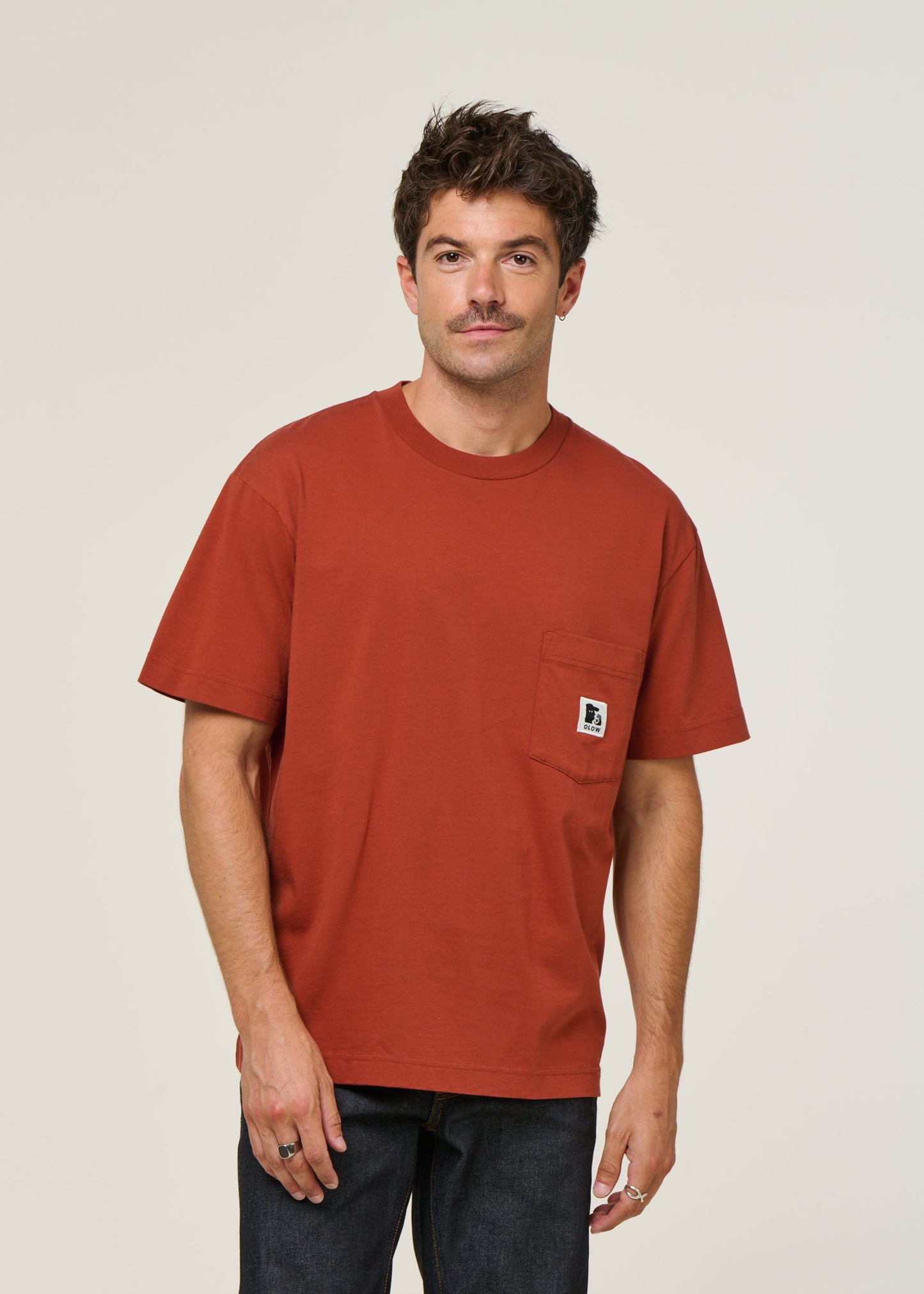 T-shirt oversize en coton bio | Rouge " japo25 rouille - rust"