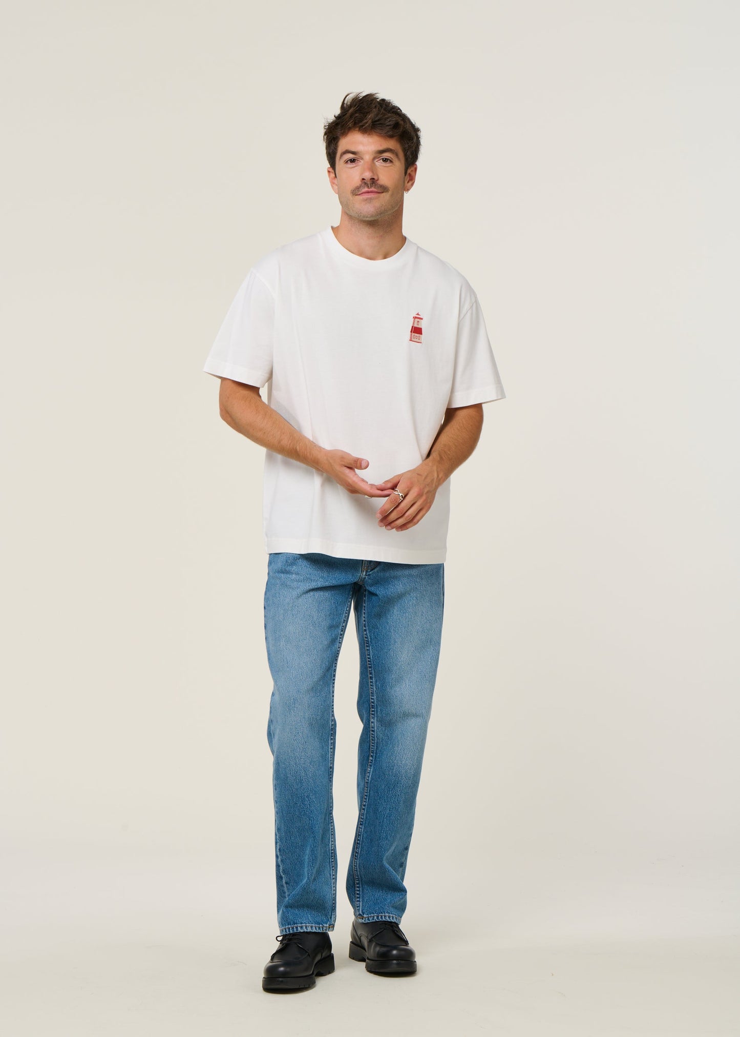 T-shirt oversize en coton bio | blanc "light house"