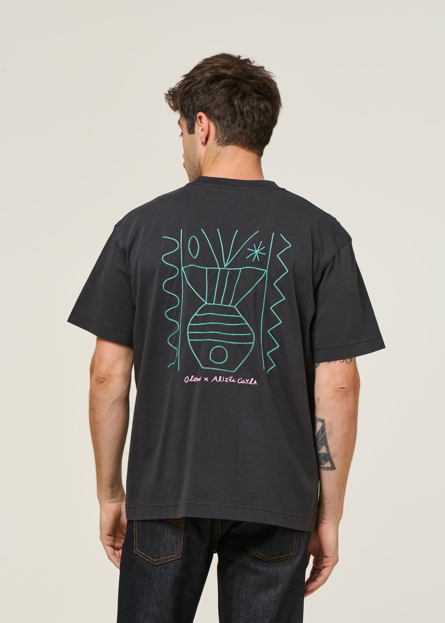 T-shirt oversize en coton bio | noir "meridional noir carbone"