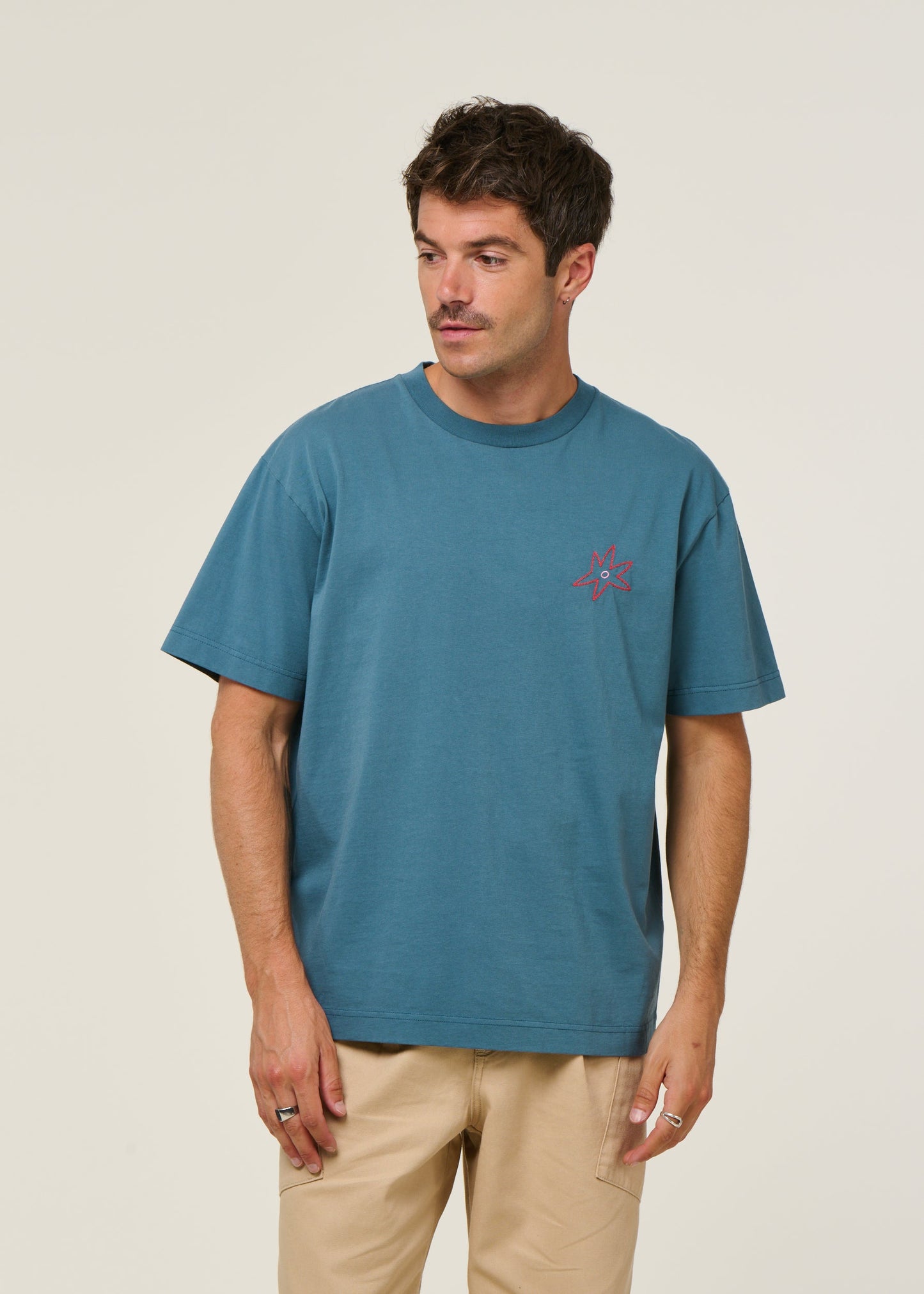T-shirt oversize en coton bio | bleu "rivage steel bleu"