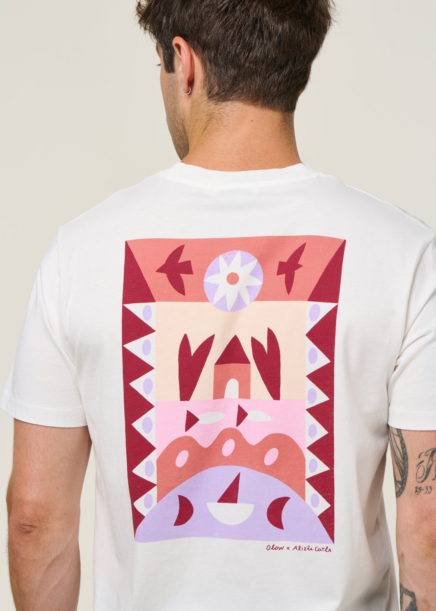 T-shirt en coton bio | blanc "saloum - ecru"