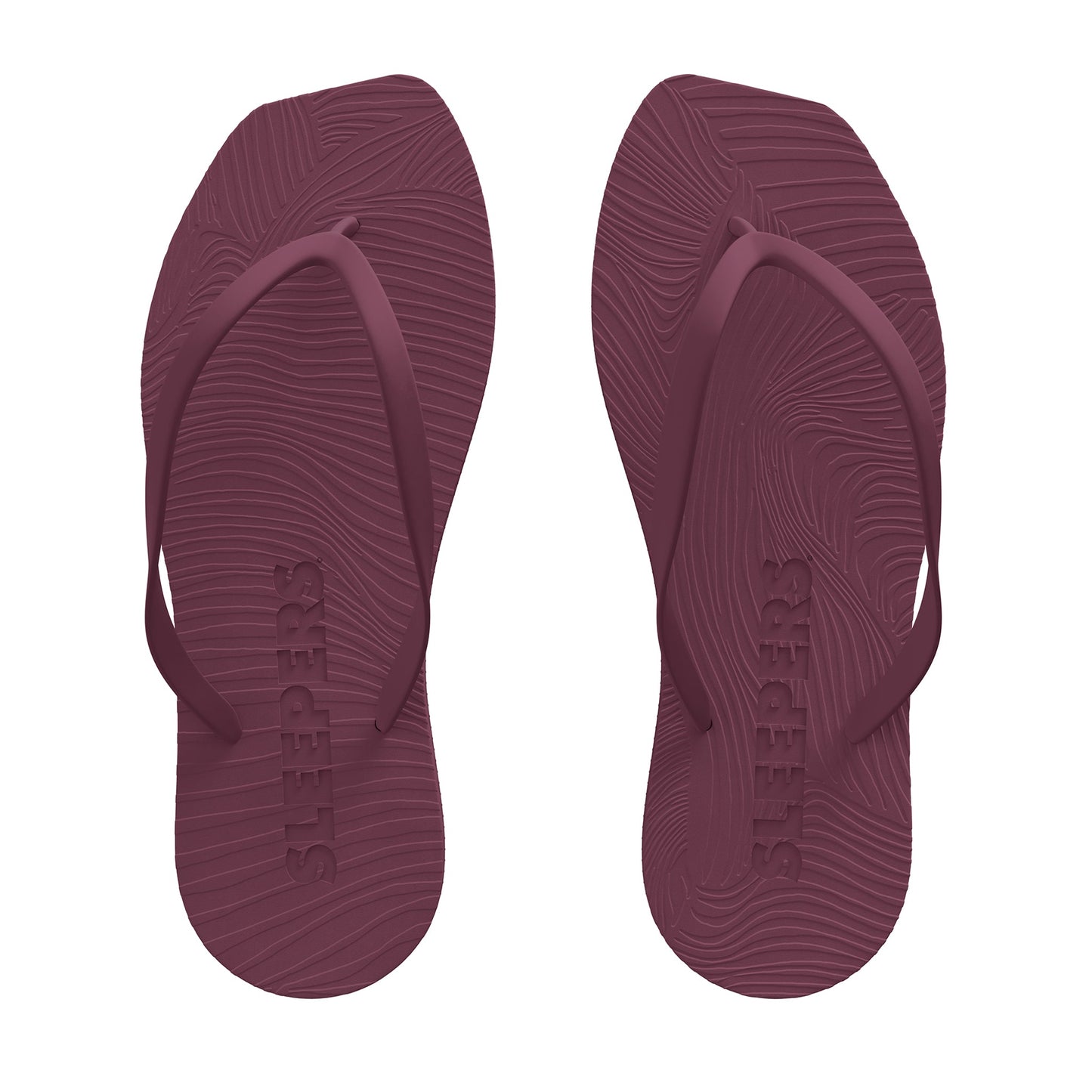 Tongs en caoutchouc naturel tapered | marron "burgundy"
