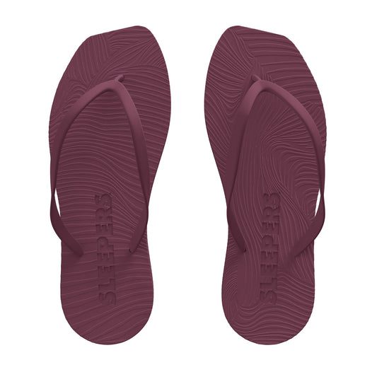 Tongs en caoutchouc naturel tapered | marron "burgundy"