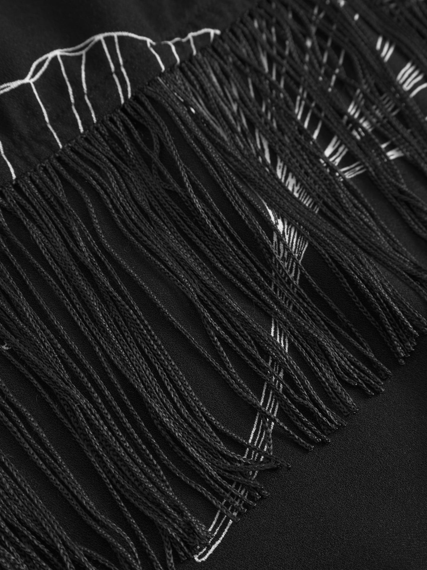 Kimono en ecovero | noir "tassel fusion kimono jacket - black"