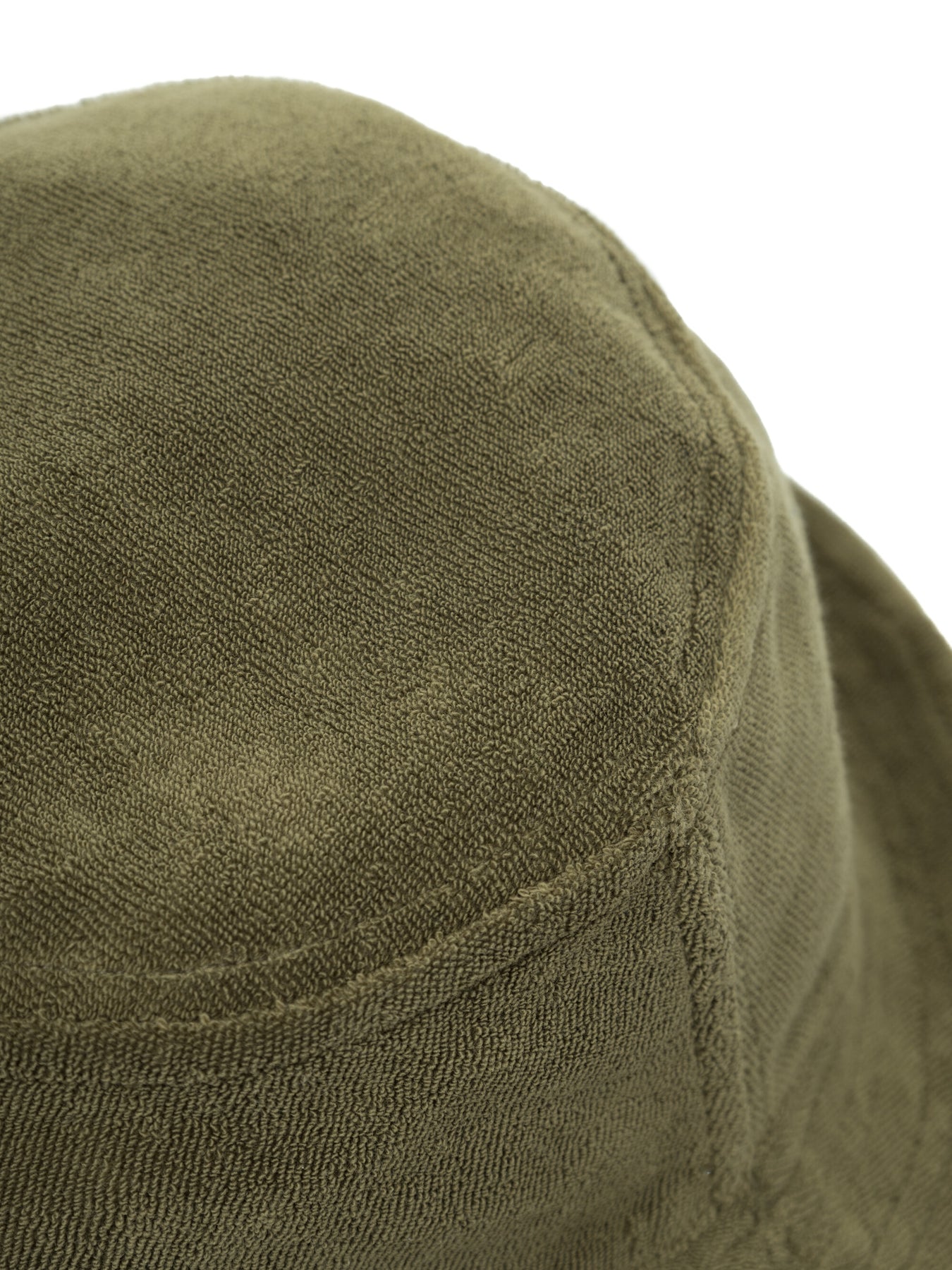 Bob éponge olive en coton bio et matière recyclée - terry bucket hat burned olive