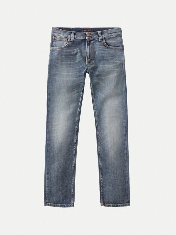 Jean bleu délavé en coton bio - Thin Finn blue temple