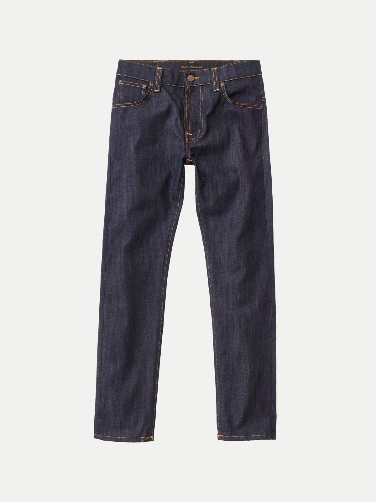 Jean slim brut en coton bio - thin finn dry ecru embo