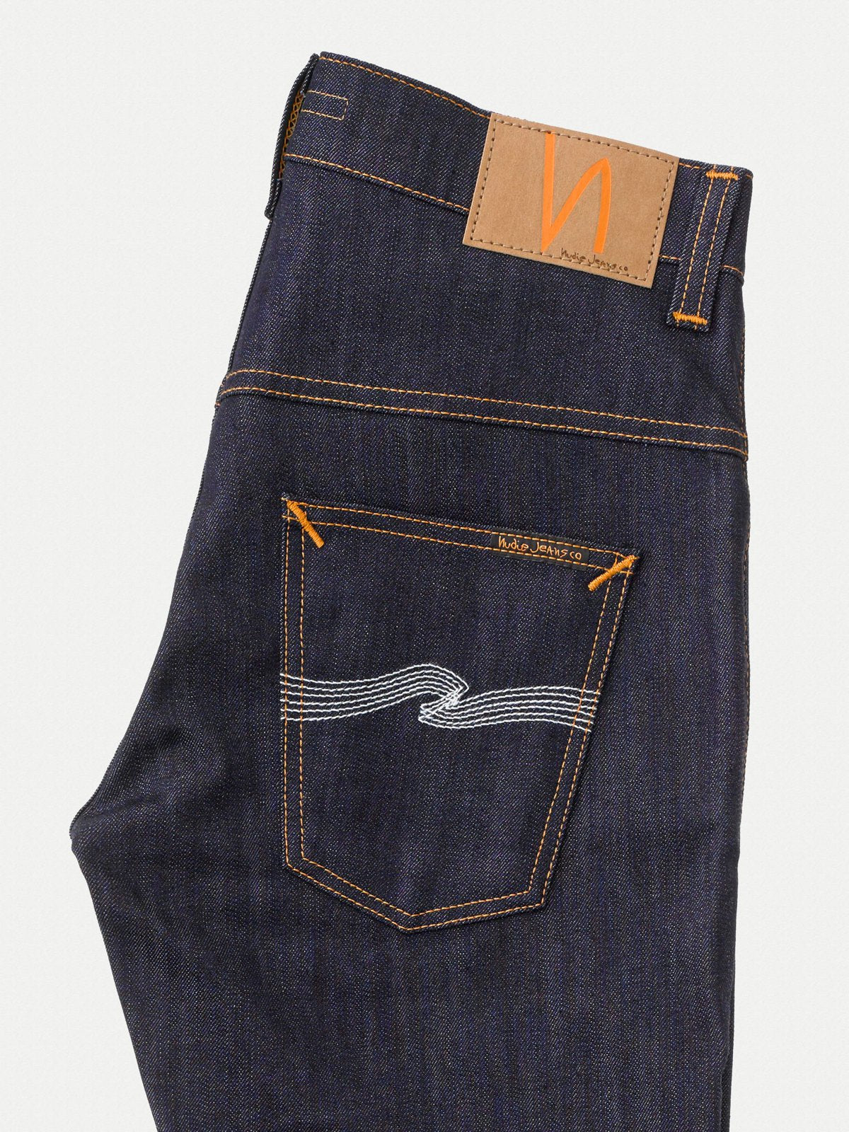 Jean slim brut en coton bio - thin finn dry ecru embo
