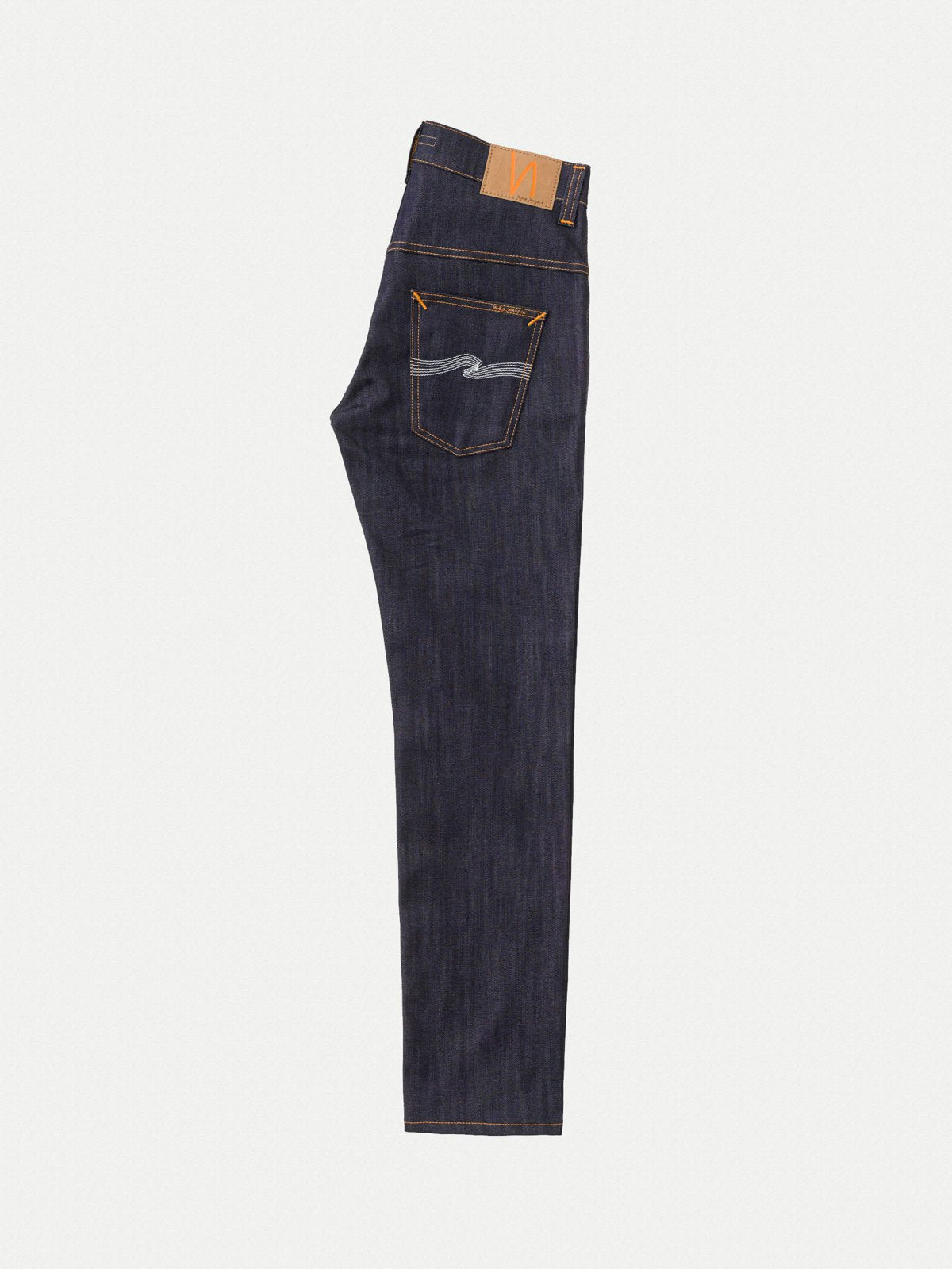 Jean slim brut en coton bio - thin finn dry ecru embo