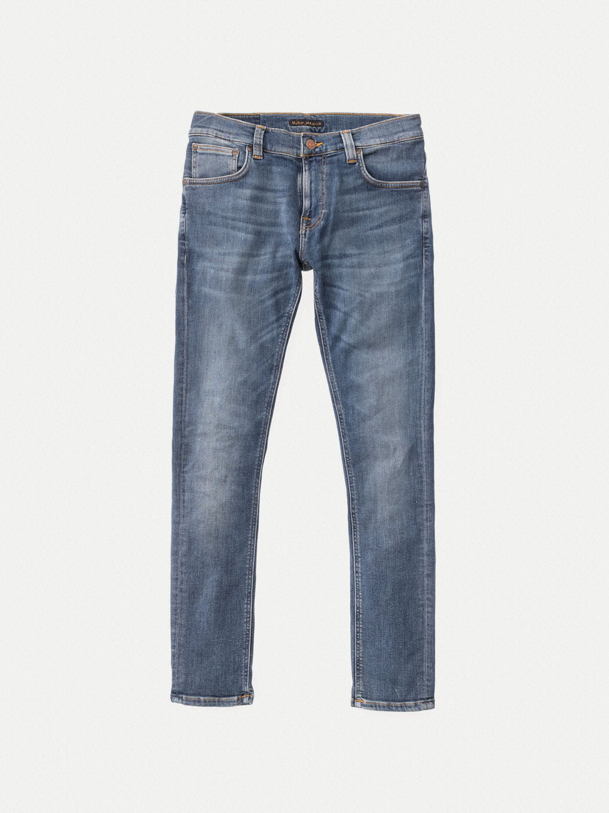 Jean skinny délavé en coton bio | bleu "Tight Terry steel navy"