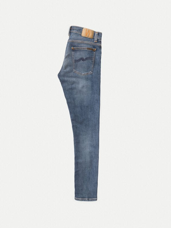 Jean skinny délavé en coton bio | bleu "Tight Terry steel navy"
