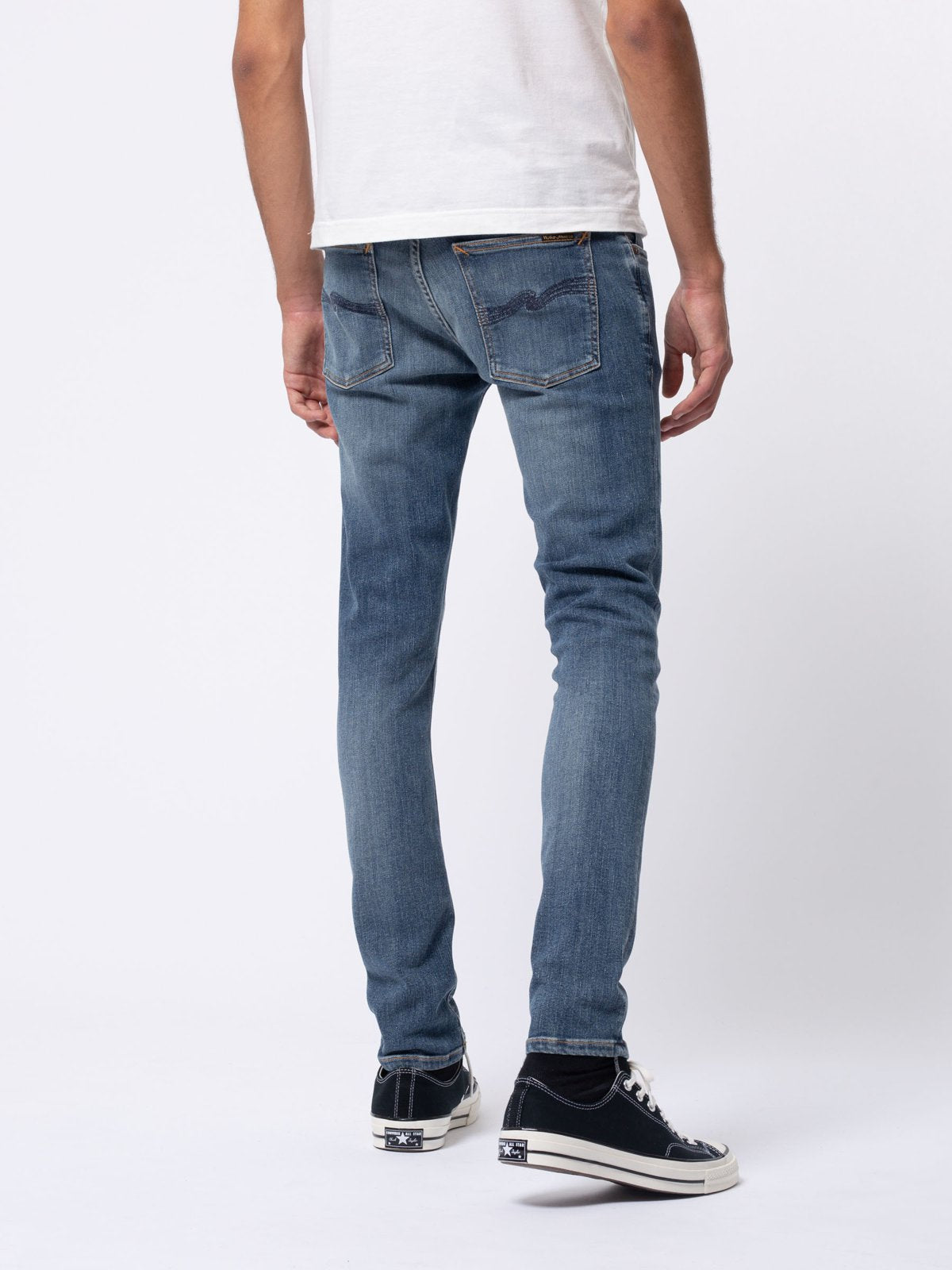 Jean skinny délavé en coton bio | bleu "Tight Terry steel navy"