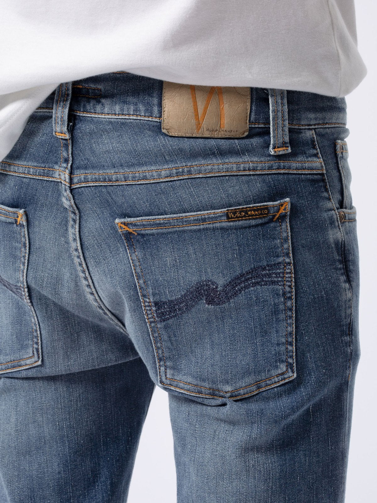 Jean skinny délavé en coton bio | bleu "Tight Terry steel navy"