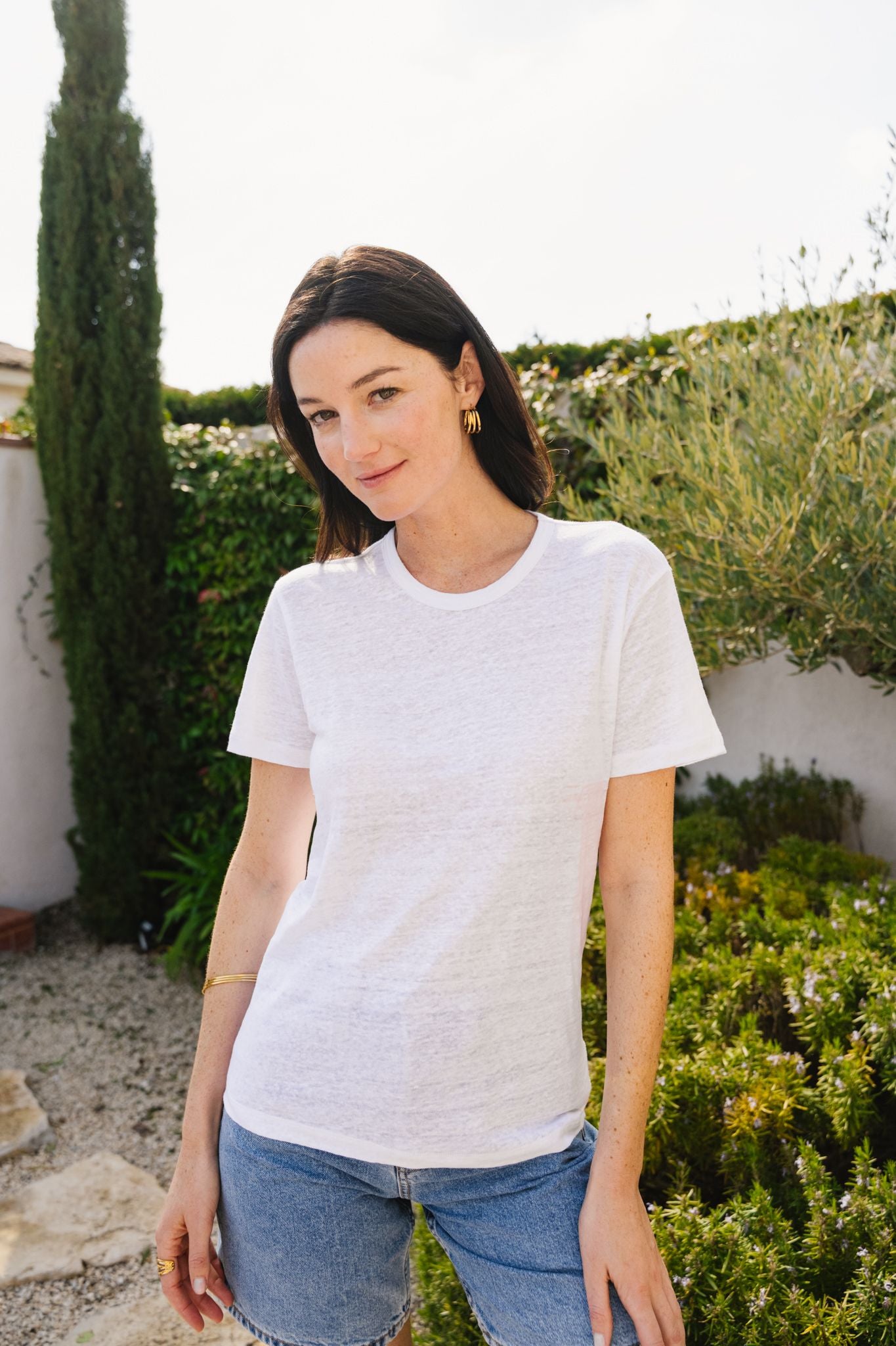 T-shirt lin upcyclé | blanc | Blanc
