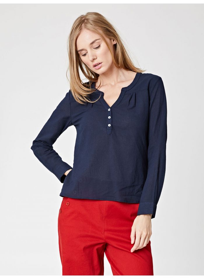 Blouse boutonnée en coton biologique