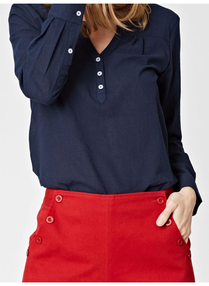 Blouse boutonnée en coton biologique