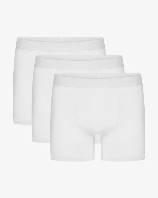 Lot 3 Boxer uni en coton bio | blanc "optical white"