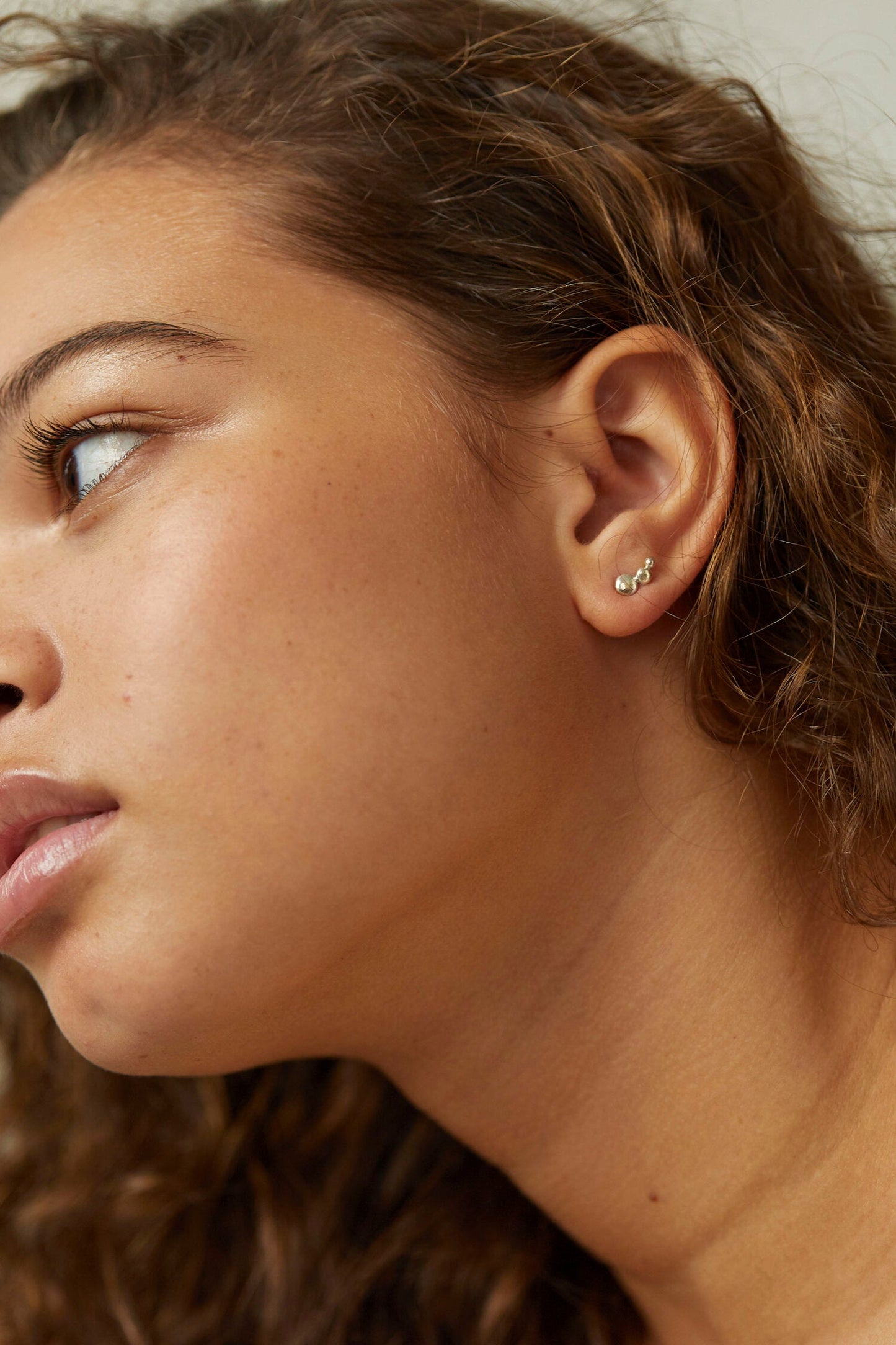Boucles d'oreilles en argent recyclé - Triple Pebble Studs