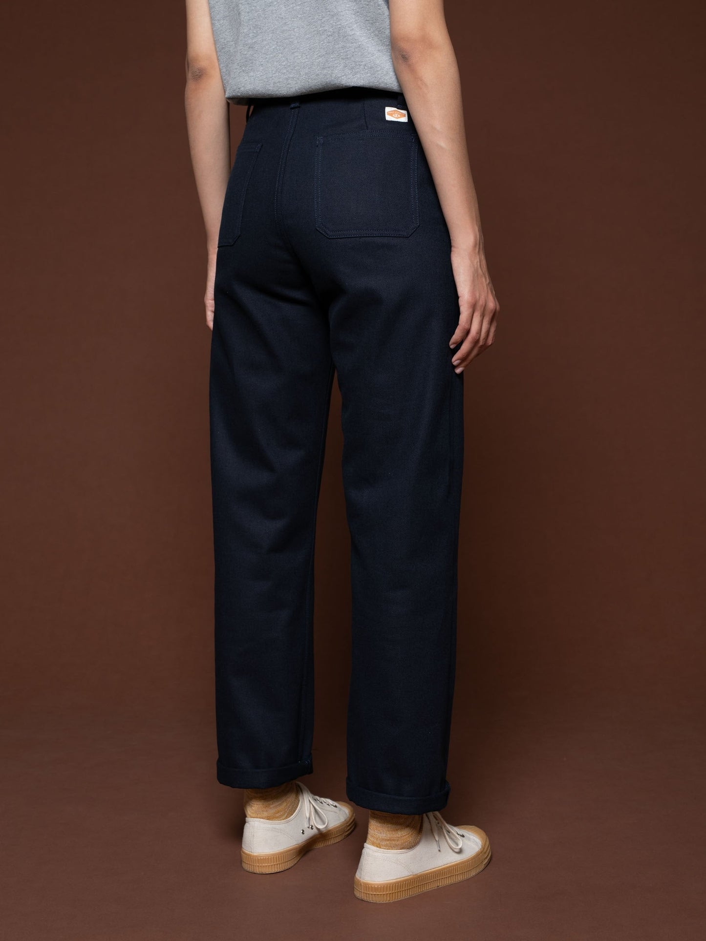 Pantalon twill droit marine en coton recyclé - tuff tony pants rebirth navy