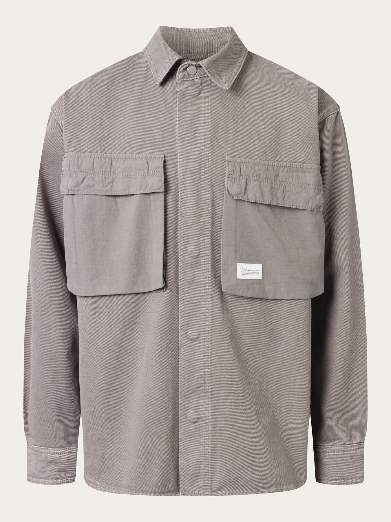 Veste en sergé de coton bio | Gris "twill loose fit overshirts sharkskin"