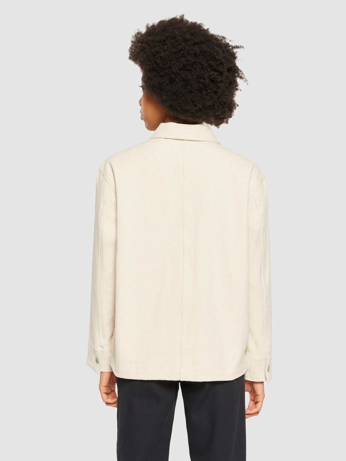 Surchemise à poches en coton bio | beige "twill overshirt egret"