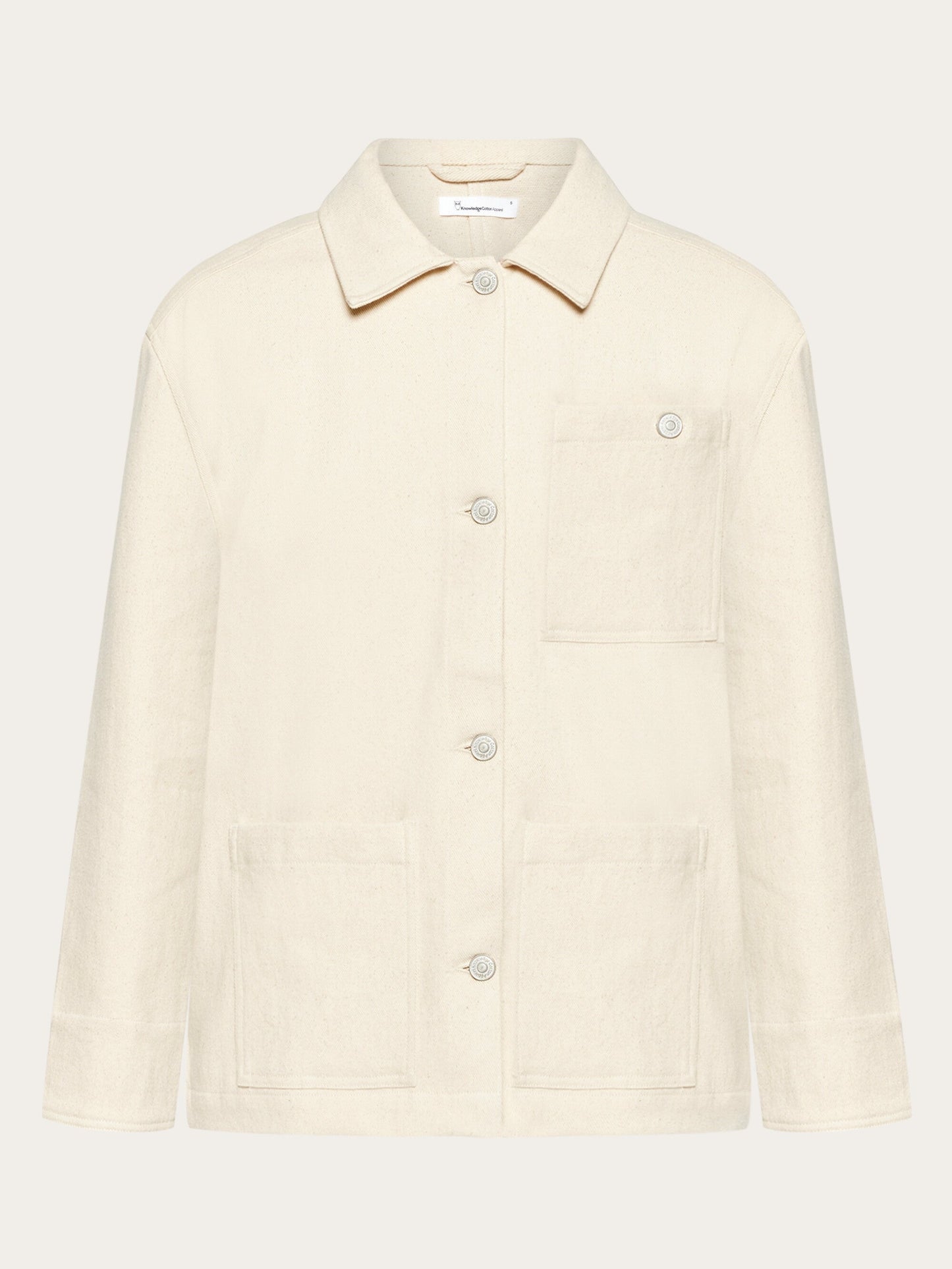 Surchemise à poches en coton bio | beige "twill overshirt egret"