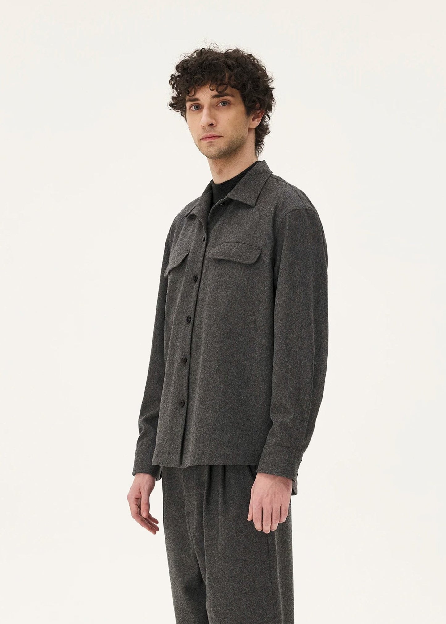 Surchemise en coton bio | gris "mars - slate"