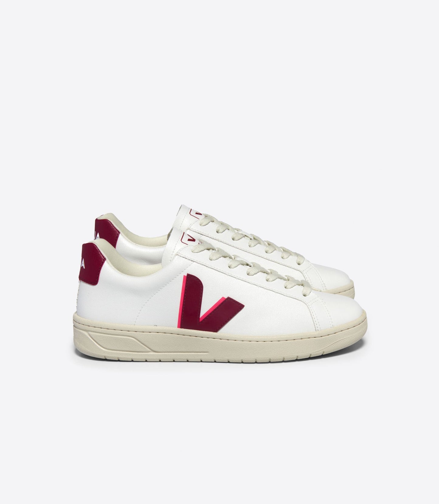 Baskets en c.w.l | bordeaux et rose "urca w cwl white marsala rose fluo"