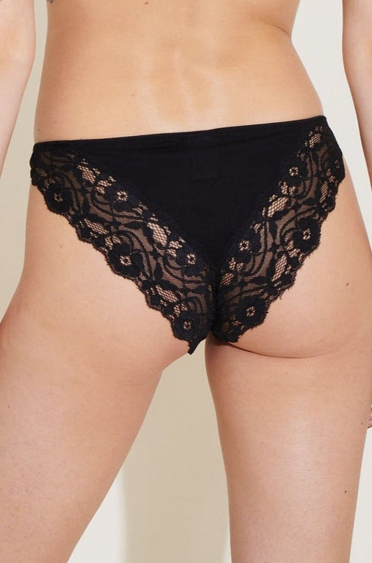 Culotte en dentelle noire en tencel et recyclé - Mia