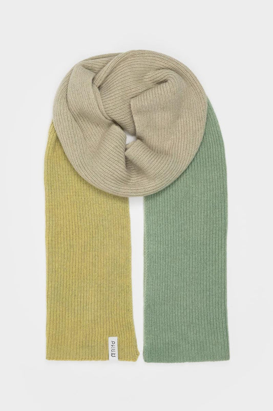 Écharpe en cachemire recyclé | Multicolore "sciarpa fenice verde giallo"