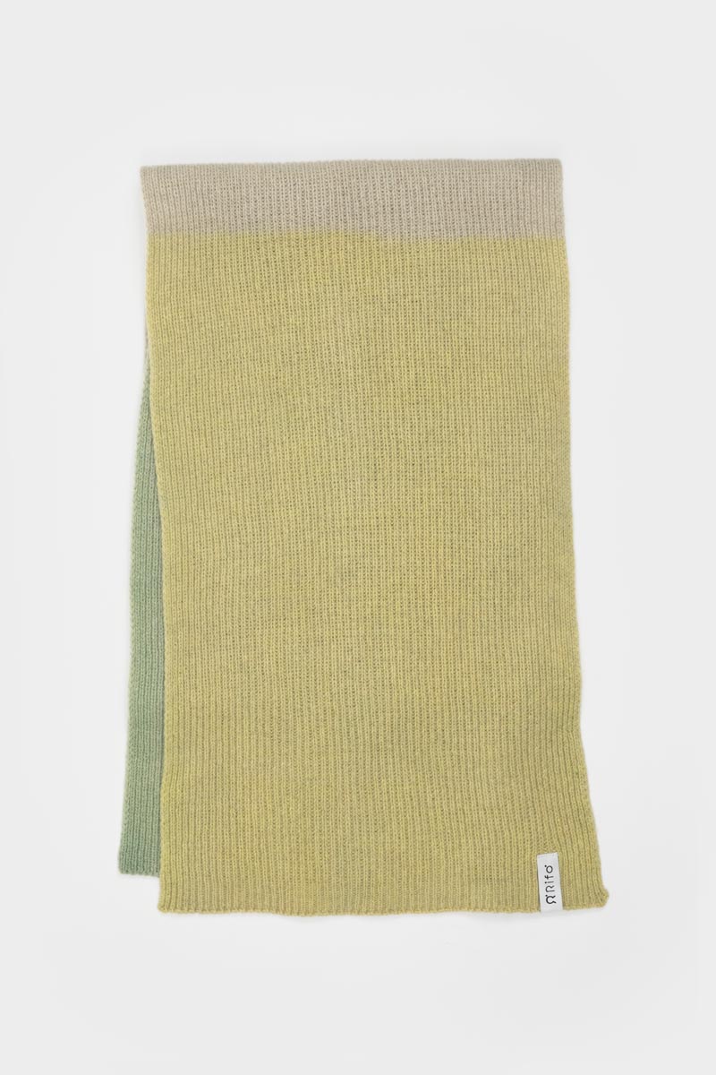 Écharpe en cachemire recyclé | Multicolore "sciarpa fenice verde giallo"