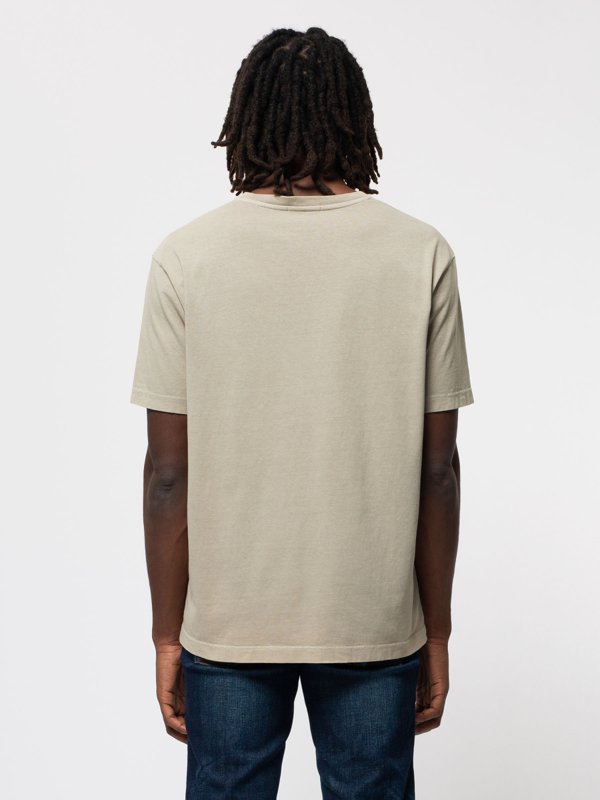 T-shirt ample taupe logo blanc en coton bio - Uno NJCO Circle