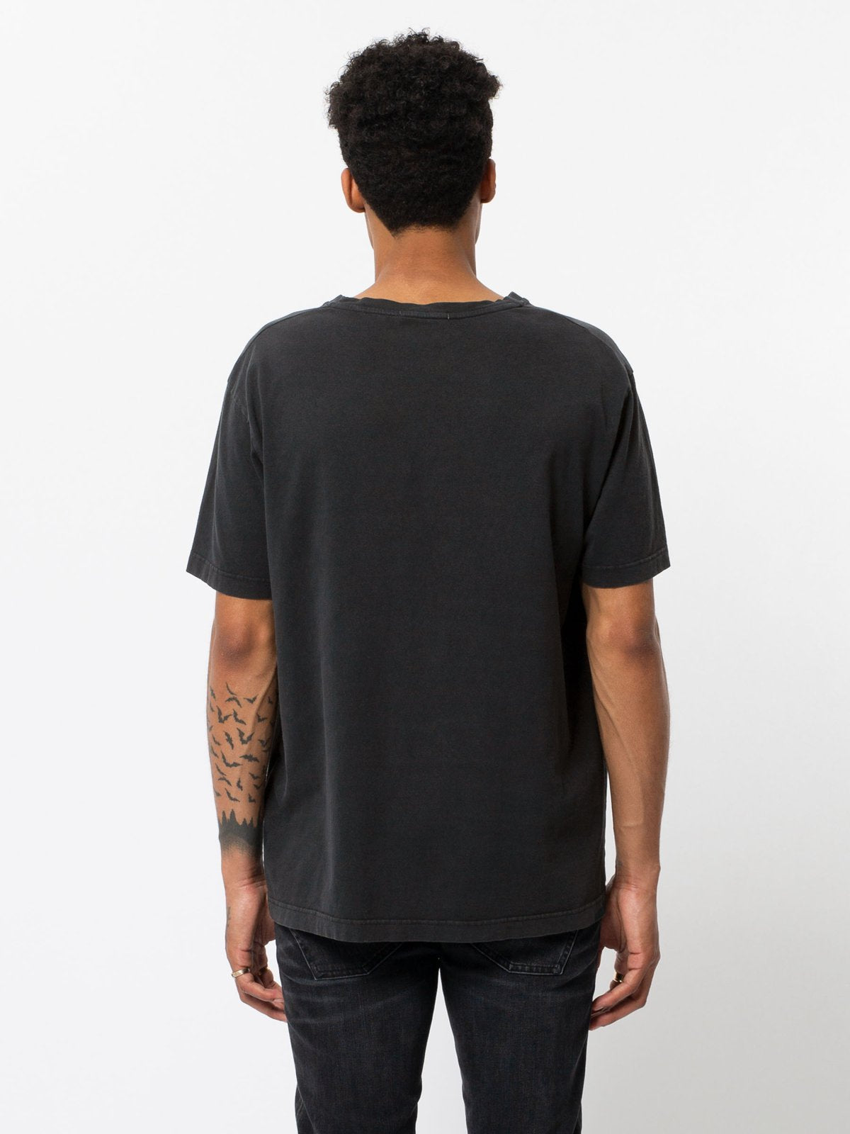 T-shirt ample noir logo rose en coton bio - Uno NJCO Circle
