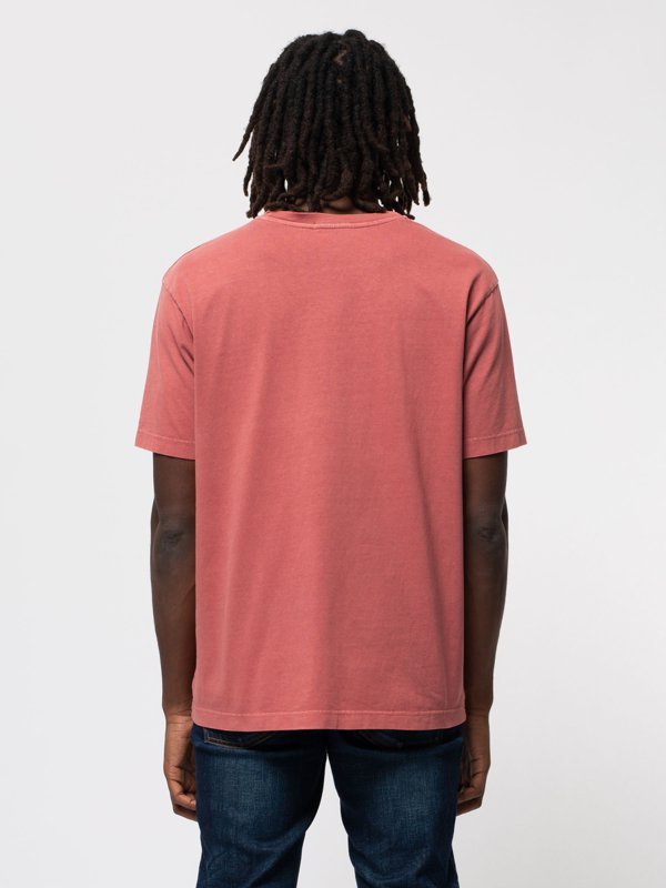 T-shirt ample corail logo bleu en coton bio - Uno NJCO Circle