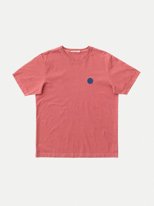 T-shirt ample corail logo bleu en coton bio - Uno NJCO Circle